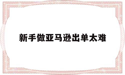 新手做亚马逊出单太难